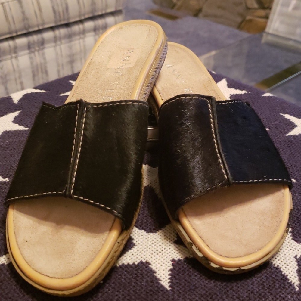 Anne Klein fur slides